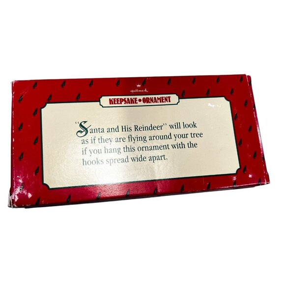 Vtg Hallmark Keepsake Ornaments Lot of 3 Santa Ski Lift Reindeer Sled Snowmobile - Picture 2 of 16